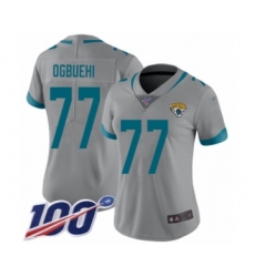 Women's Jacksonville Jaguars #77 Cedric Ogbuehi Silver Inverted Legend Limited 100th Season Football Jersey