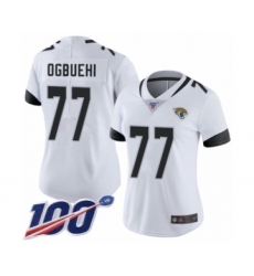 Women's Jacksonville Jaguars #77 Cedric Ogbuehi White Vapor Untouchable Limited Player 100th Season Football Jersey