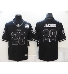Men's Oakland Raiders #28 Josh Jacobs Black 60th Anniversary Vapor Untouchable Limited Jersey