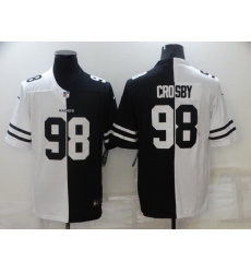 Men's Oakland Raiders #98 Maxx Crosby Black White Limited Split Fashion Football Jersey