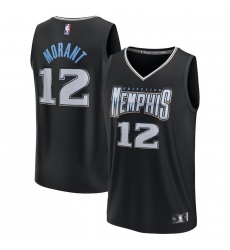 Men's Fanatics Branded #12 Ja Morant Black Memphis Grizzlies 2022-23 Fastbreak City Edition Jersey