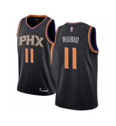 Men's Phoenix Suns #11 Ricky Rubio Authentic Black Basketball Jersey Statement Edition