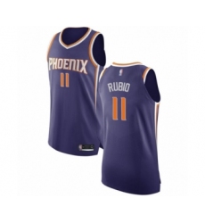 Men's Phoenix Suns #11 Ricky Rubio Authentic Purple Basketball Jersey - Icon Edition