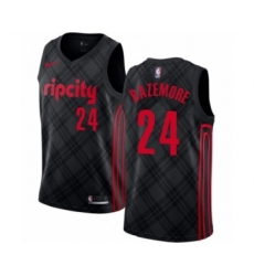 Men's Portland Trail Blazers #24 Kent Bazemore Authentic Black Basketball Jersey - City Edition