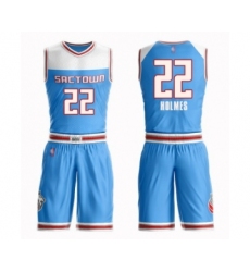 Men's Sacramento Kings #22 Richaun Holmes Authentic Blue Basketball Suit Jersey - City Edition