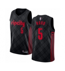 Youth Portland Trail Blazers #5 Rodney Hood Swingman Black Basketball Jersey - City Edition