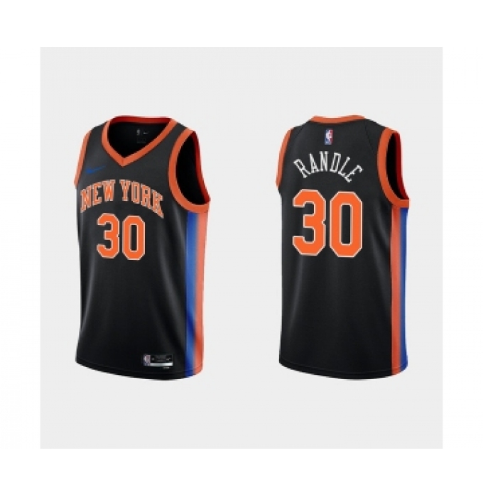 Men's New York Knicks #30 Julius Randle Black City Edition Stitched Basketball Jersey