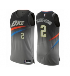Men's Oklahoma City Thunder #2 Shai Gilgeous-Alexander Authentic Gray Basketball Jersey - City Edition