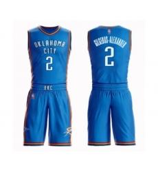 Men's Oklahoma City Thunder #2 Shai Gilgeous-Alexander Swingman Royal Blue Basketball Suit Jersey - Icon Edition