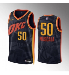 Men's Oklahoma City Thunder #50 Mike Muscala Black 2023-24 City Edition Stitched Basketball Jersey