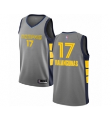 Men's Memphis Grizzlies #17 Jonas Valanciunas Authentic Gray Basketball Jersey - City Edition