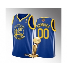 Men's Golden State Warriors #00 Jonathan Kuminga Royal 2022 NBA Finals Champions Stitched Jersey