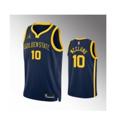 Men's Golden State Warriors #10 Mac McClung Navy Statement Edition Stitched Jersey