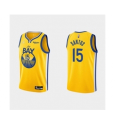 Men's Golden State Warriors #15 Gui Santos 2022 Yellow Stitched Basketball Jersey