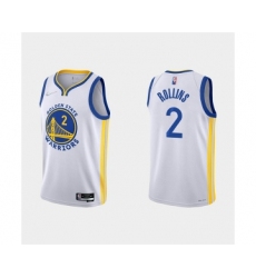 Men's Golden State Warriors #2 Ryan Rollins 2022 White Stitched Basketball Jersey