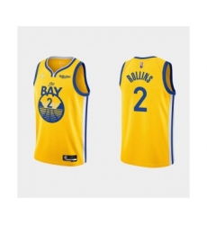 Men's Golden State Warriors #2 Ryan Rollins 2022 Yellow Stitched Basketball Jersey