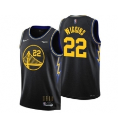 Men's Golden State Warriors #22 Andrew Wiggins 2021-22 City Edition Black 75th Anniversary Stitched Basketball Jersey