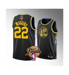 Men's Golden State Warriors #22 Andrew Wiggins 2022 Black NBA Finals Stitched Jersey