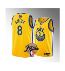 Men's Golden State Warriors #8 Nemanja Bjelica Yellow 2022 Finals Stitched Jersey