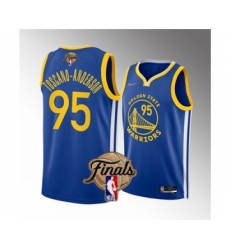 Men's Golden State Warriors #95 Juan Toscano-Anderson 2022 Blue NBA Finals Stitched Jersey