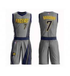 Youth Indiana Pacers #7 Malcolm Brogdon Swingman Gray Basketball Suit Jersey - City Edition