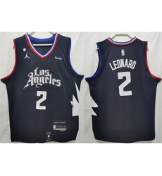 Men's Los Angeles Clippers #2 Kawhi Leonard Black Stitched Jersey