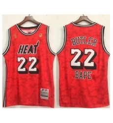 Men's Miami Heat #22 Jimmy Butler Red Stitched Jersey