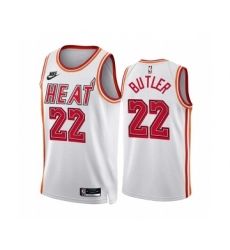 Men's Miami Heat #22 Jimmy Butler White Classic Edition Stitched Basketball Jersey