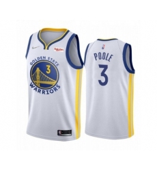 Men's Golden State Warriors #3 Jordan Poole 2022 White 75th Anniversary Stitched Jersey