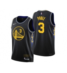 Men's Golden State Warriors #3 Jordan Poole Black Stitched Basketball Jersey