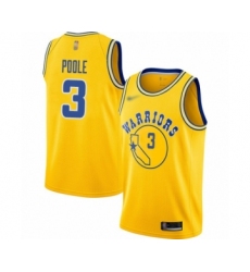 Women's Golden State Warriors #3 Jordan Poole Swingman Gold Hardwood Classics Basketball Jersey