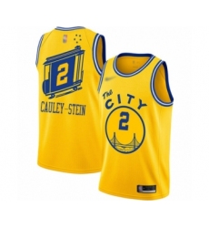 Men's Golden State Warriors #2 Willie Cauley-Stein Authentic Gold Hardwood Classics Basketball Jersey - The City Classic Edition