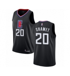 Men's Los Angeles Clippers #20 Landry Shamet Authentic Black Basketball Jersey Statement Edition