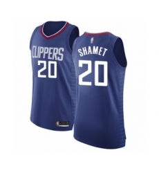 Men's Los Angeles Clippers #20 Landry Shamet Authentic Blue Basketball Jersey - Icon Edition