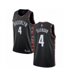Men's Brooklyn Nets #4 Henry Ellenson Authentic Black Basketball Jersey - 2018 19 City Edition