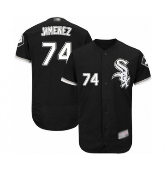 Men's Chicago White Sox #74 Eloy Jimenez Black Alternate Flex Base Authentic Collection Baseball Jersey
