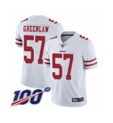 Men's San Francisco 49ers #57 Dre Greenlaw White Vapor Untouchable Limited Player 100th Season Football Jersey