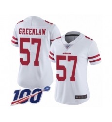 Women's San Francisco 49ers #57 Dre Greenlaw White Vapor Untouchable Limited Player 100th Season Football Jersey