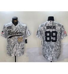 Men's Las Vegas Raiders #89 Brock Bowers 2024 Arctic Camo Salute To Service Stitched Baseball Jerseys