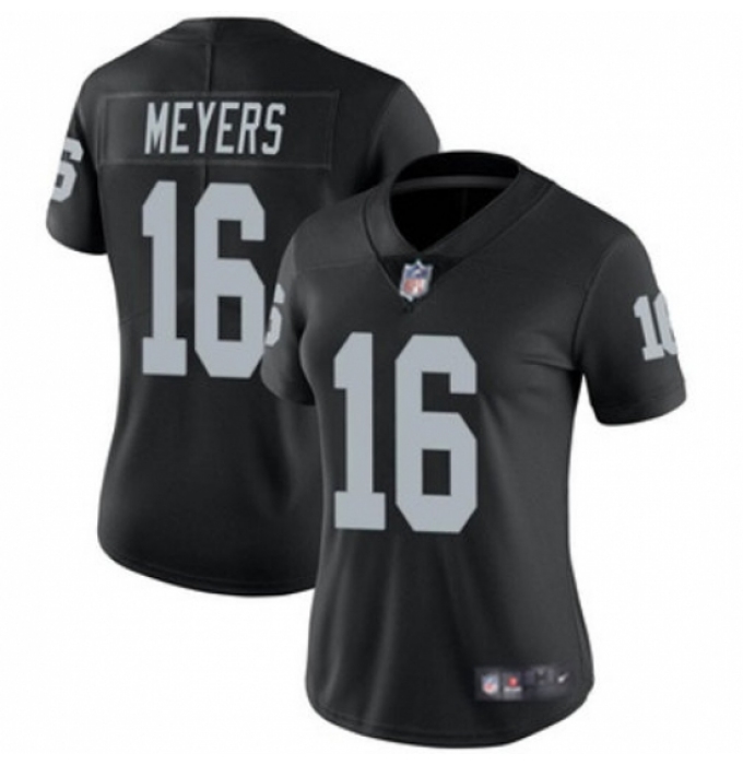 Women Las Vegas Raiders #16 Jakobi Meyers Black 2023 F U S E With John Madden Patch Vapor Limited Stitched Football Jersey