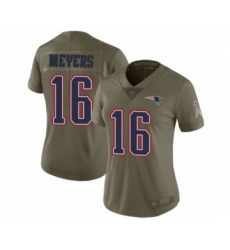 Women's New England Patriots #16 Jakobi Meyers Limited Olive 2017 Salute to Service Football Jersey