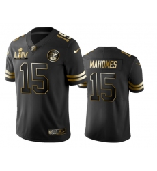 Men's Kansas City Chiefs #15 Patrick Mahomes Nike Black Super Bowl LIV Champions Limited Jersey