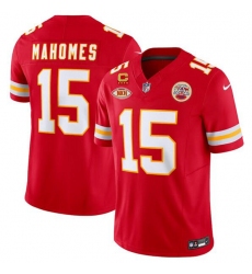 Men's Kansas City Chiefs #15 Patrick Mahomes Red 2024 F.U.S.E. With NKH And 4-star C Vapor Untouchable Limited Football Stitched Jersey