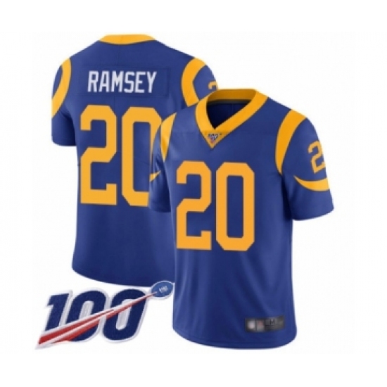 بي سبورت Men's Los Angeles Rams #20 Jalen Ramsey Royal Blue Alternate Vapor ... بي سبورت