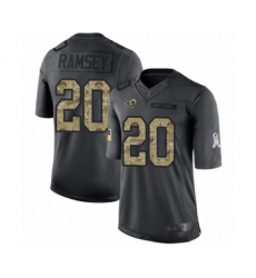 Youth Los Angeles Rams #20 Jalen Ramsey Limited Black 2016 Salute to Service Football Jersey