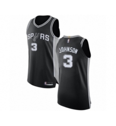 Men's San Antonio Spurs #3 Keldon Johnson Authentic Black Basketball Jersey - Icon Edition