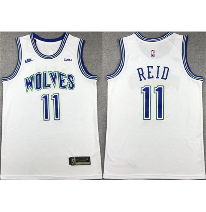 Men's Minnesota Timberwolves #11 Naz Reid White City Edition Stitched Jersey