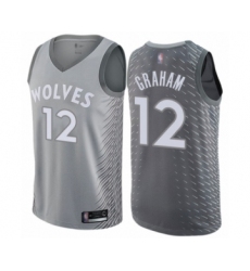 Men's Minnesota Timberwolves #12 Treveon Graham Authentic Gray Basketball Jersey - City Edition