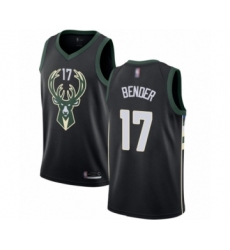 Men's Milwaukee Bucks #17 Dragan Bender Authentic Black Basketball Jersey - Statement Edition