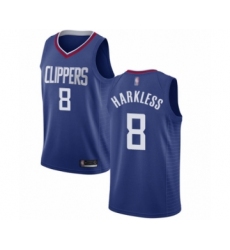 Women's Los Angeles Clippers #8 Moe Harkless Authentic Blue Basketball Jersey - Icon Edition
